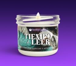 Vela Tiempo de leer pequeña encendida