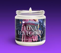Vela Luna Lovegood grande encendida