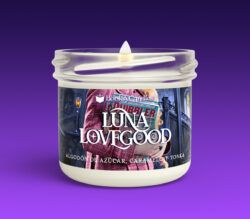 Vela Luna Lovegood pequeña encendida
