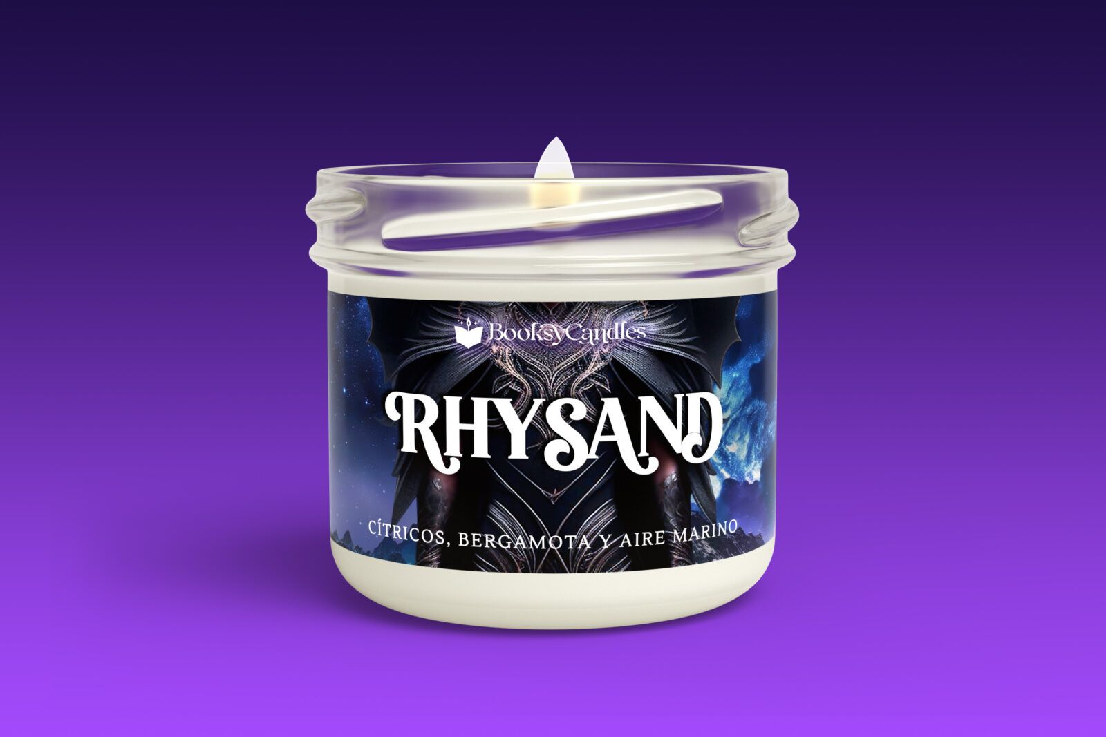 Rhysand-pequeña-2 Vela Rhysand pequeña encendida