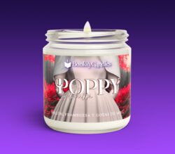 Vela Poppy grande encendida