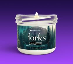Vela Forks pequeña encendida