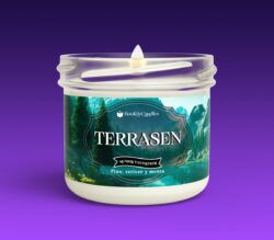 Vela Terrasen pequeña encendida