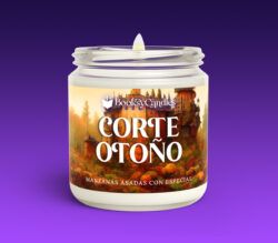 Vela Corte Otoño grande encendida