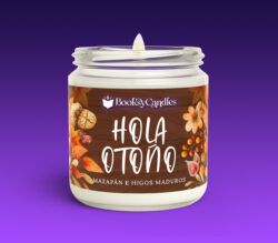 Vela Hola otoño grande encendida