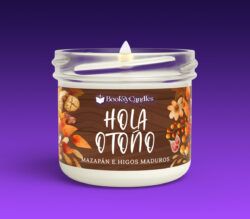 Vela Hola otoño pequeña encendida