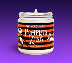 Vela Pumpkin King grande encendida