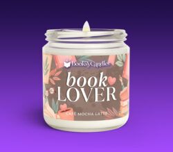 Vela Book Lover grande encendida