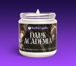 Vela Dark Academia grande encendida