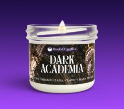 Vela Dark Academia pequeña encendida