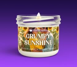 Vela Grumpy x Sunshine pequeña encendida