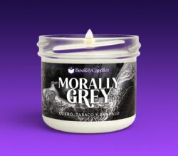 Vela Morally Grey pequeña encendida