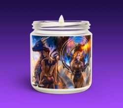 Vela Xaden y Violet encendida