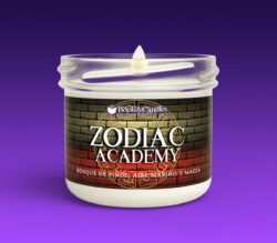 Vela Zodiac Academy pequeña encendida